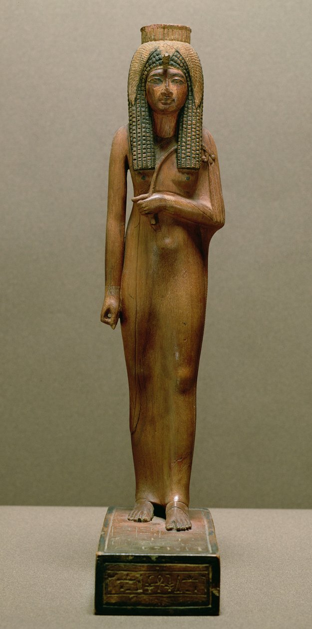 İlahi kraliçe Ahmose Nefertari (boyalı ahşap) by New Kingdom Egyptian