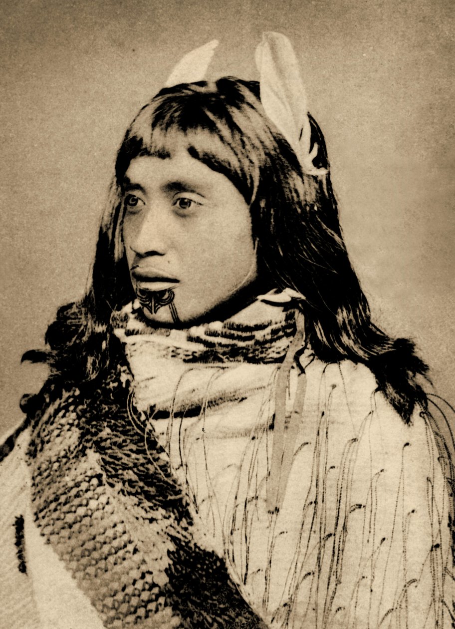 Moko çene ile Maori kız by New Zealander Photographer