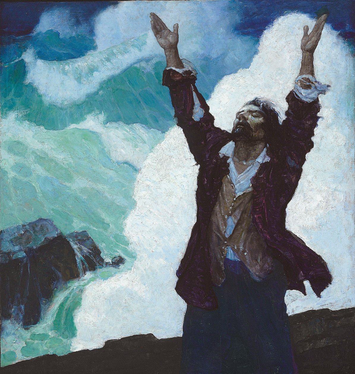 Robinson Crusoe: Kapak by Newell Convers Wyeth