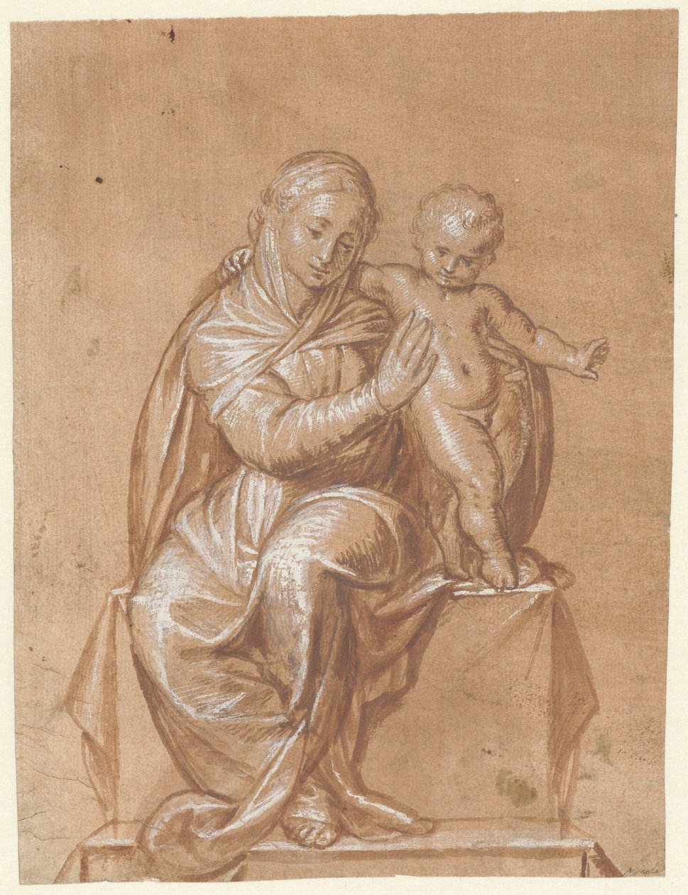 Çocuklu Oturan Madonna by Niccolò Giolfino (I)