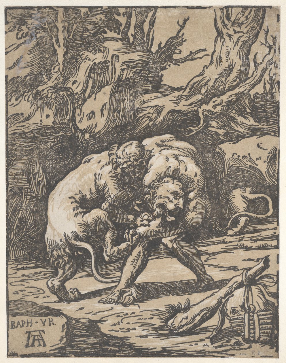 Herkül ve Nemean Aslanı, 1540-50., 1540-50. by Niccolo Vicentino