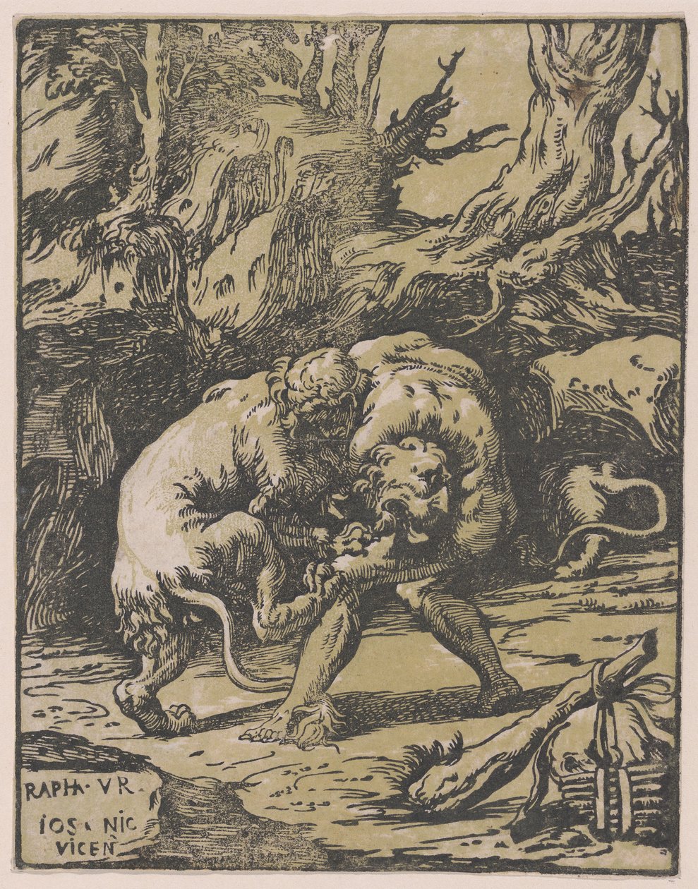 Herkül ve Nemean Aslanı, 1540-50., 1540-50. by Niccolo Vicentino