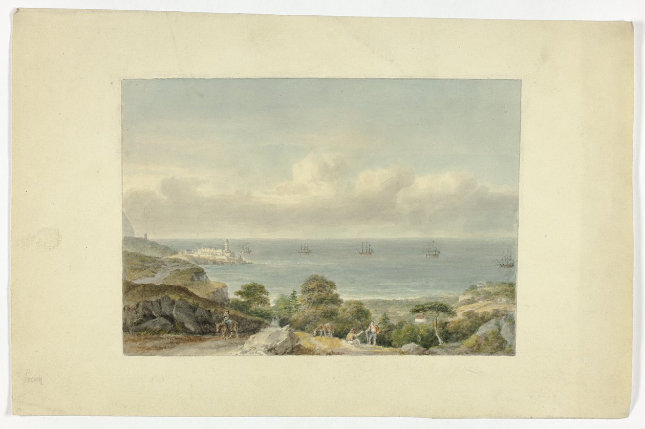 Liman ile Akdeniz Deniz Manzarası by Nicholas Pocock
