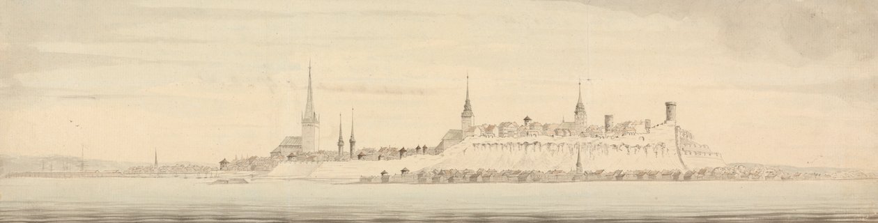 Estonya'nın Başkenti Revel'den Görünüm by Nicholas Pocock