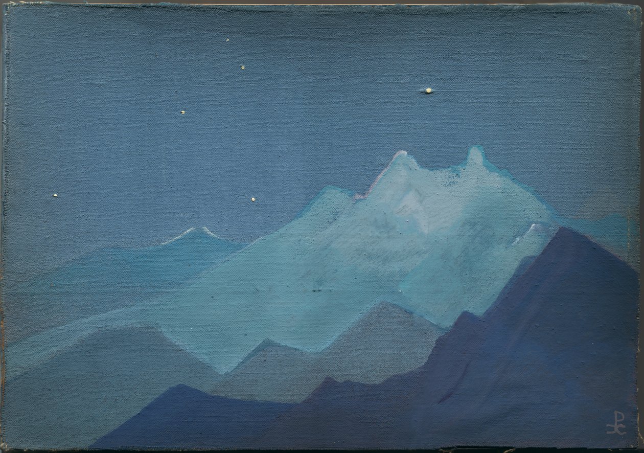 Himalayalar, Mehtaplı Dağlar, eskiz, 1933 by Nicholas Roerich