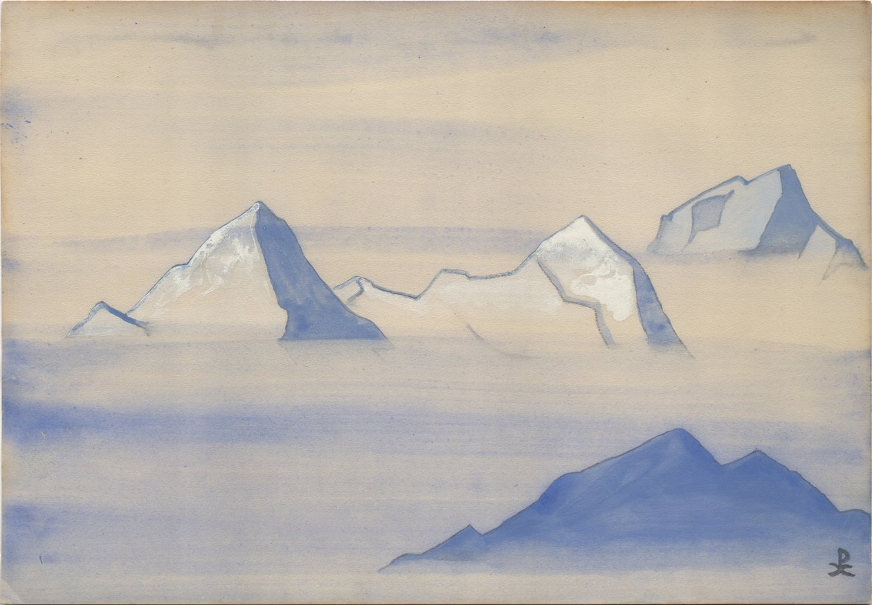 Himalayalar, albüm yaprağı, 1934 by Nicholas Roerich