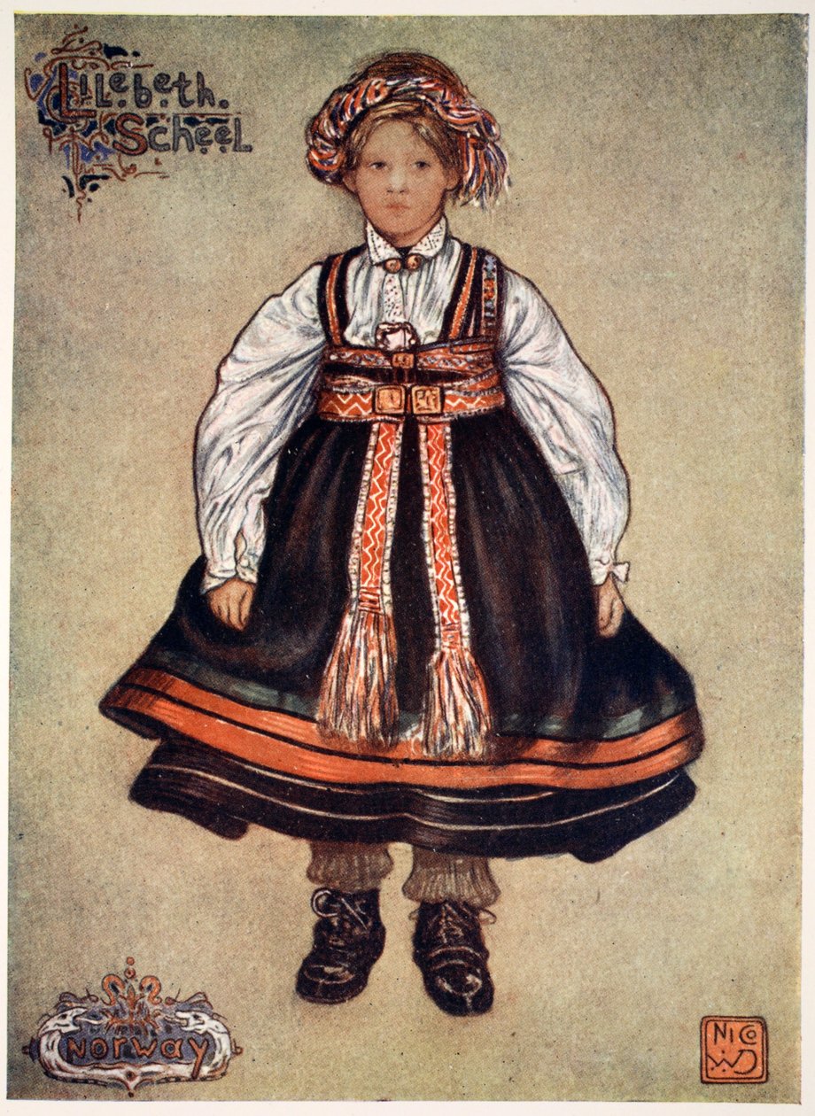 Küçük bir Saetersdalen köylü kızı, 1905 by Nico Jungman