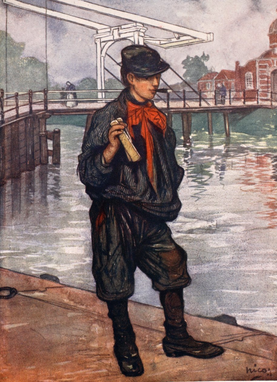 Bir Amsterdam Sokağı: Klaketli Çocuk, 1904 by Nico Jungman