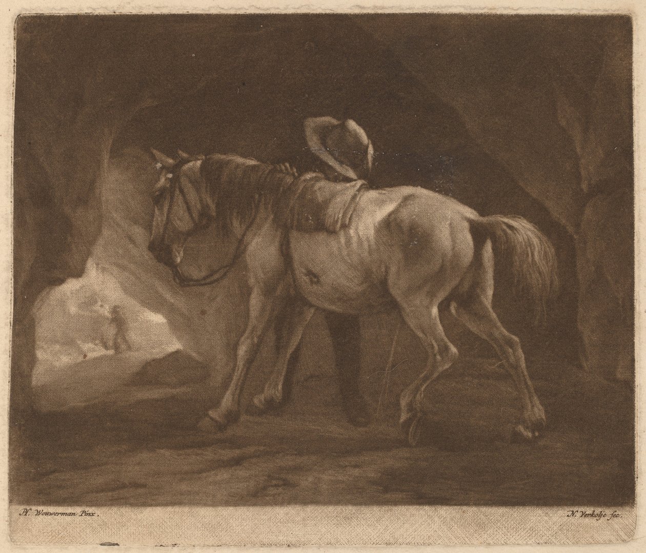 işeyen at by Nicolaas Verkolje after Philips Wouwerman