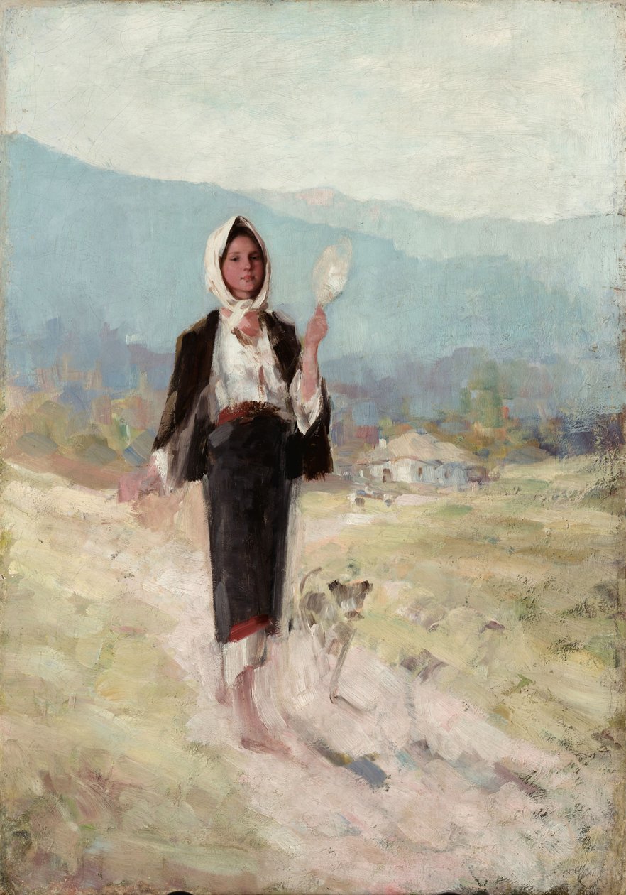 Mil ile köylü kadın by Nicolae Grigorescu