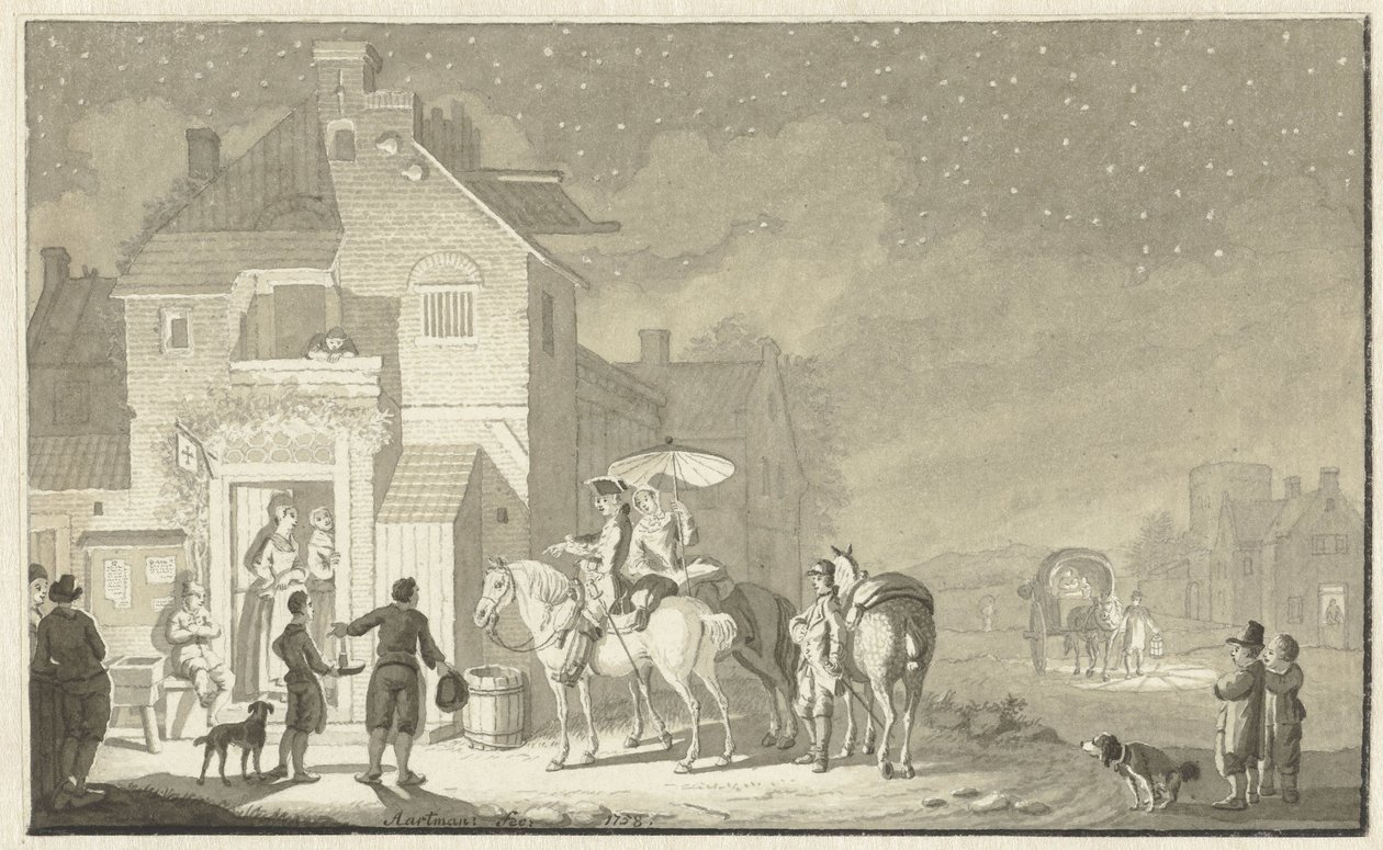 Geceleri han için seyahat grubu by Nicolaes Aartman