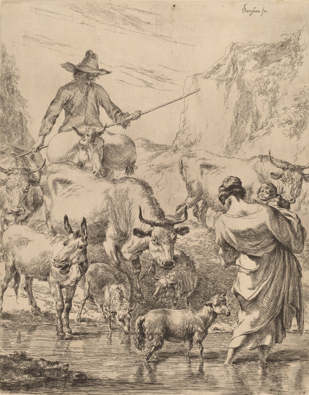 Dereden Geçen Sürü. by Nicolaes Berchem