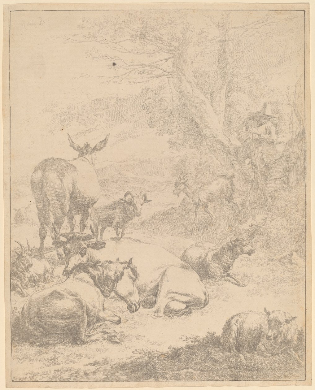 Dinlenme sürüsü. by Nicolaes Berchem