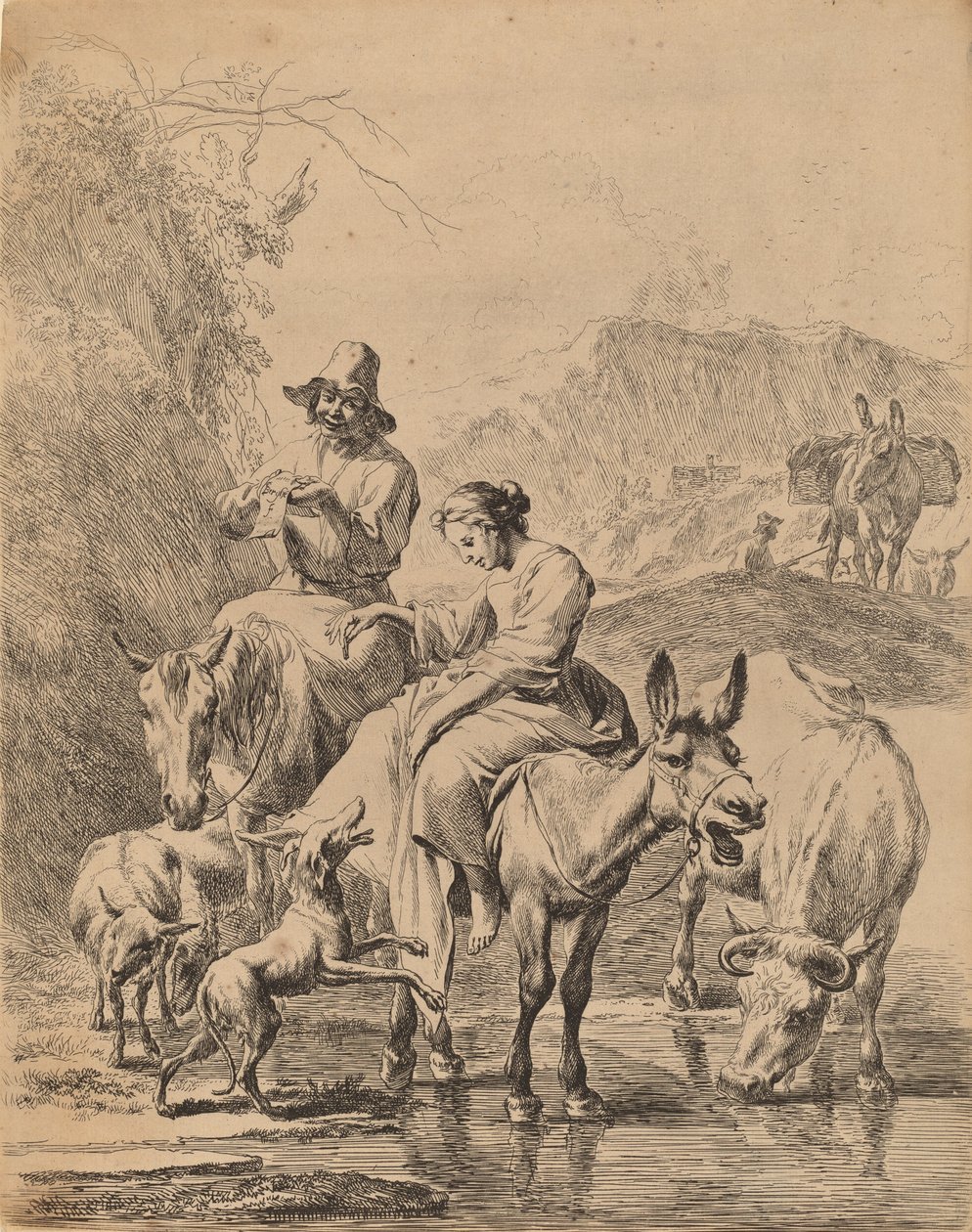 Eşek Üzerinde Çoban, 1655. by Nicolaes Berchem