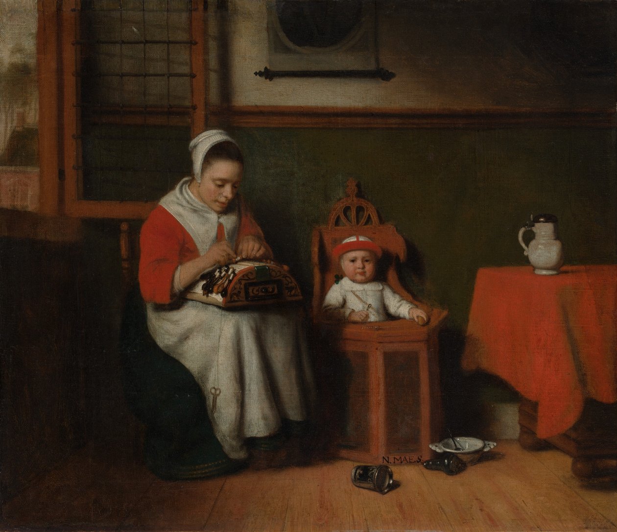 Dantelci, ca. 1656. by Nicolaes Maes