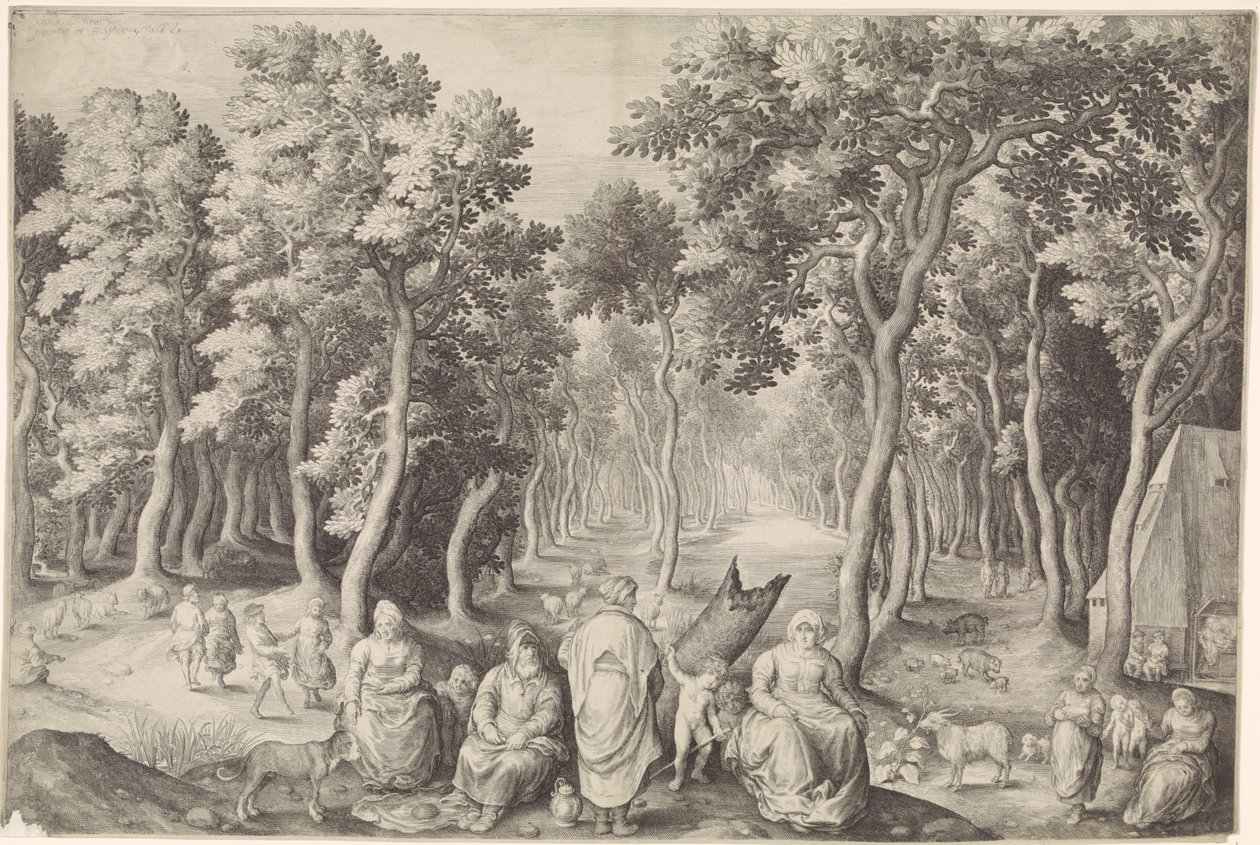 Bir ormandaki köylü ailesi by Nicolaes de Bruyn