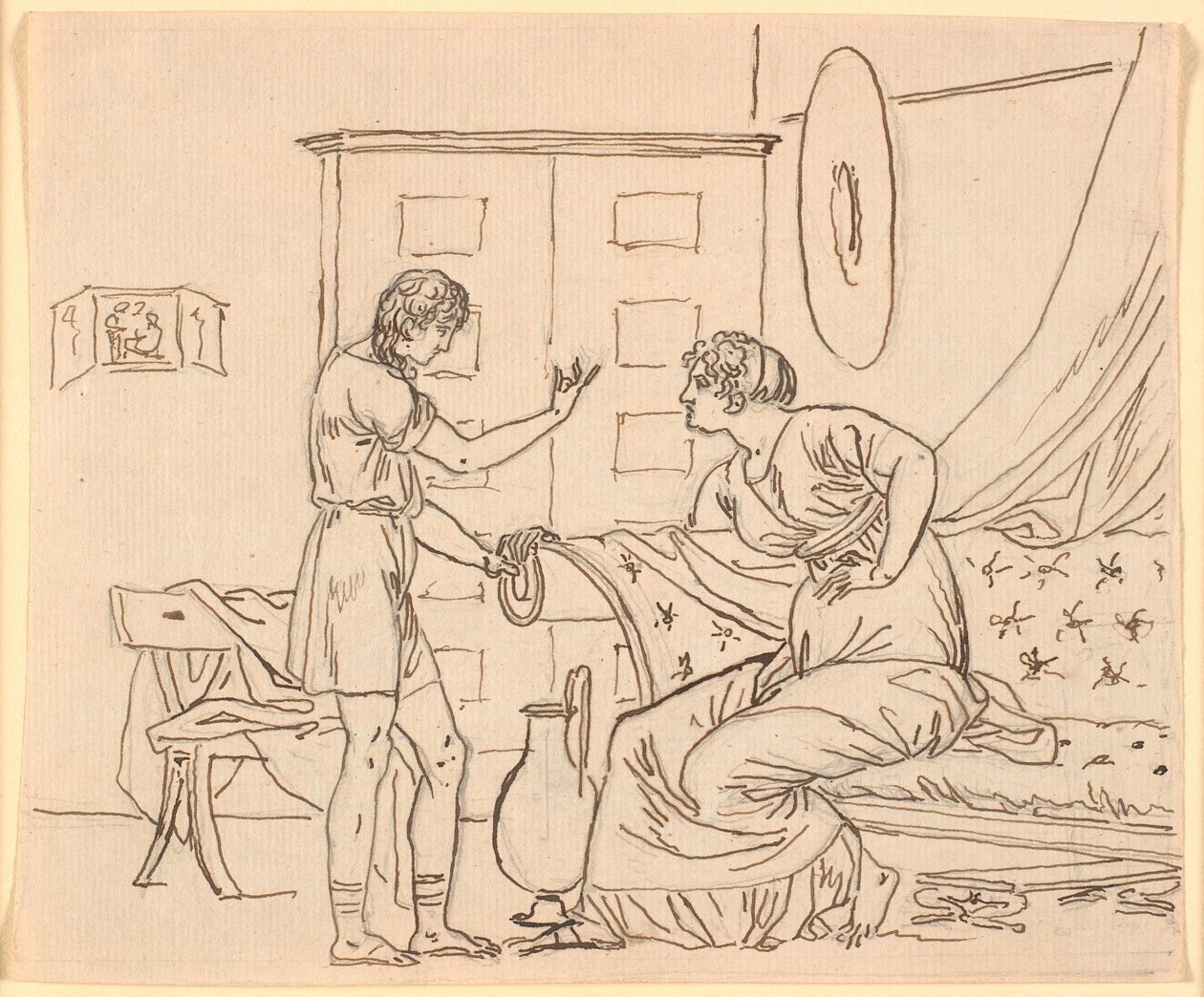 Papirius ve annesi için çalışma by Nicolai Abildgaard