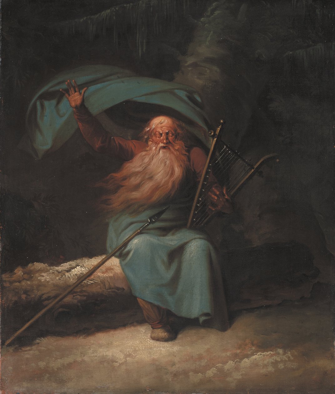 Ossian Kuğu Şarkısını Söylerken, 1780-1782. by Nicolai Abraham Abildgaard