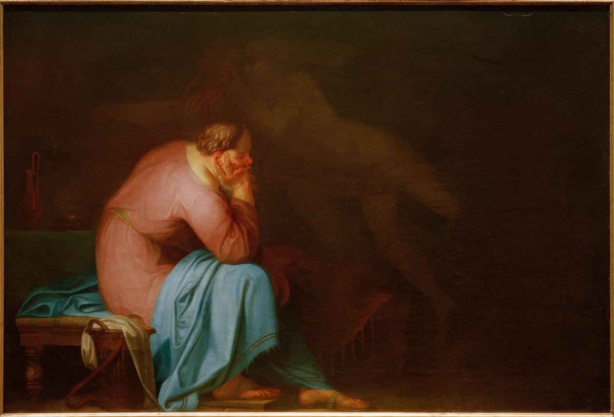 Sokrates ve şeytanı by Nicolai Abraham Abildgaard
