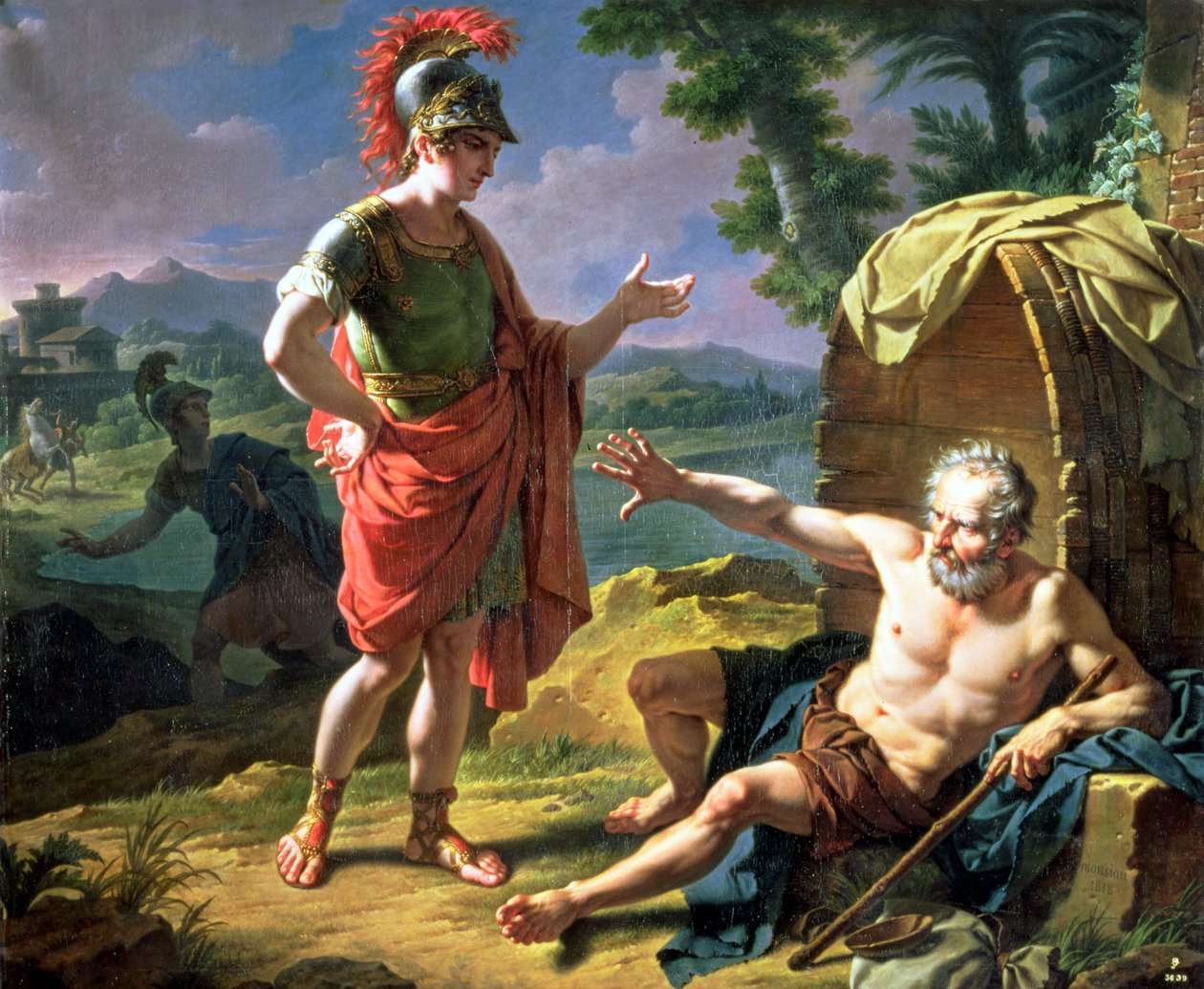 İskender ve Diogenes, 1818 by Nicolas Andre Monsiau