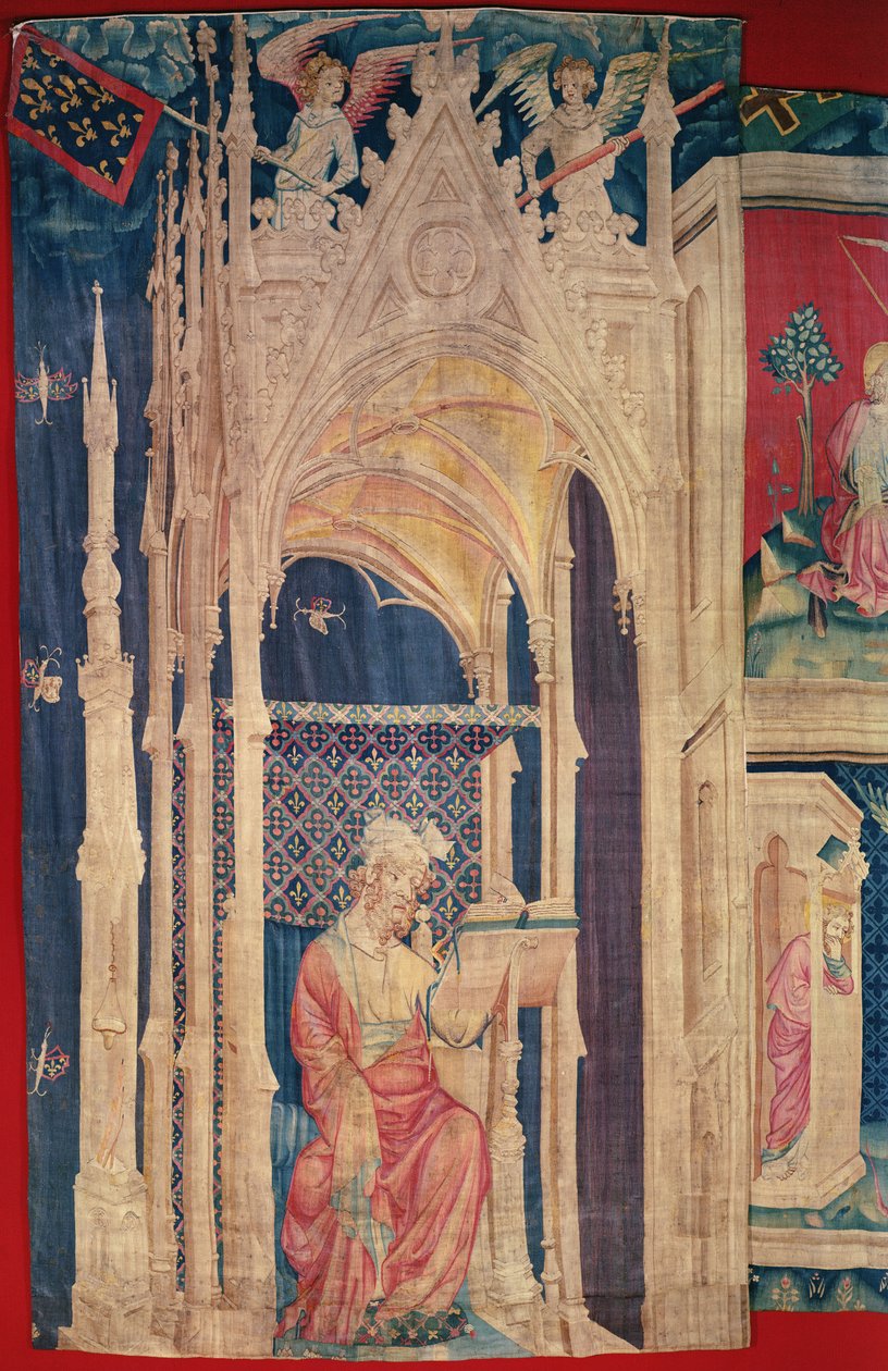 The Reader, from the Apocalypse Tapestry of Angers, 1373-87 (tapestry) by Nicolas Bataille