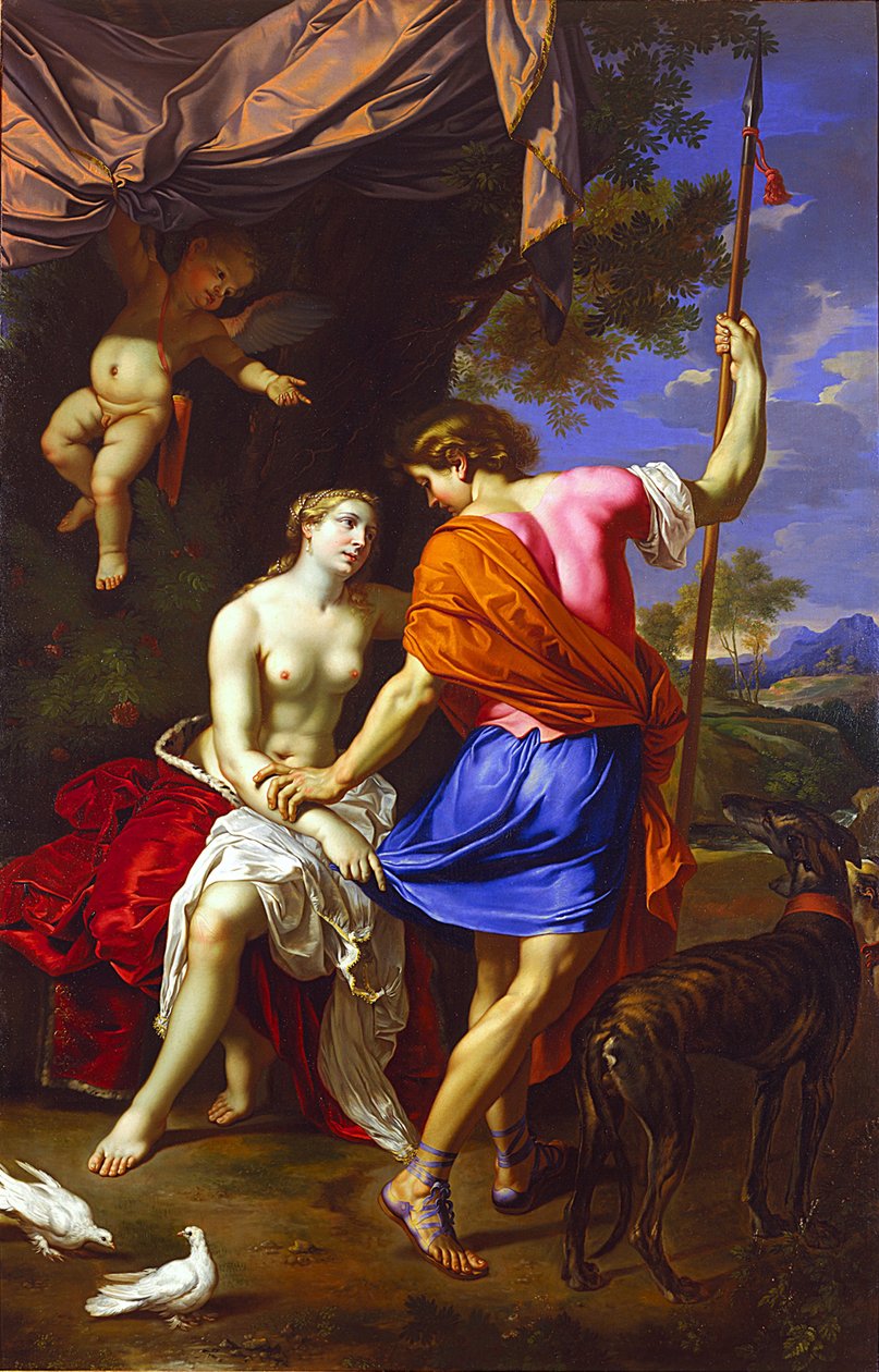 Venüs ve Adonis by Nicolas Mignard