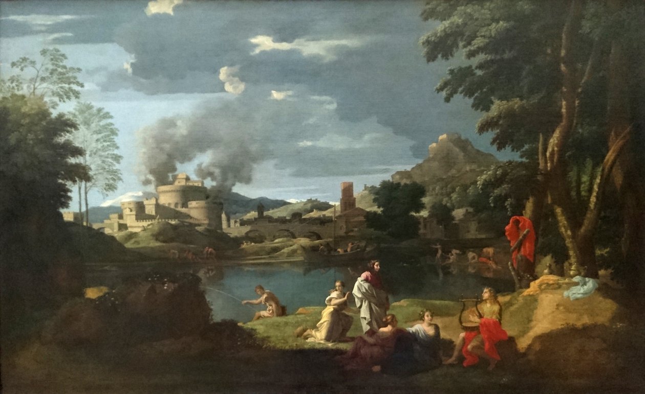 Orpheus ve Eurydice ile Manzara by Nicolas Poussin