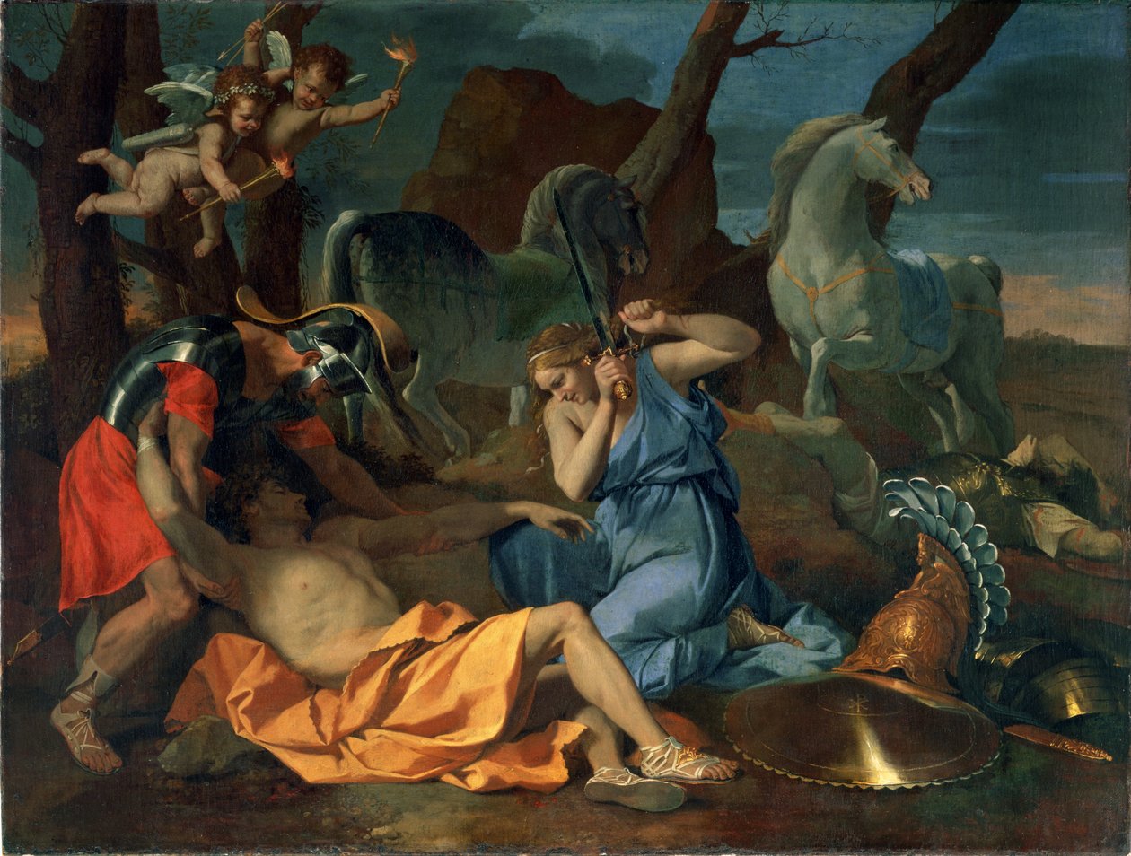 Tancred ve Erminia, c.1635 by Nicolas Poussin