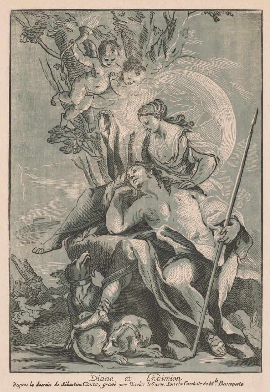 Diana ve Endymion. by Nicolas LeSueur