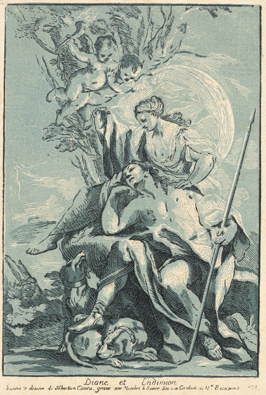 Diana ve Endymion by Nicolas Le Sueur after Sebastiano Conca