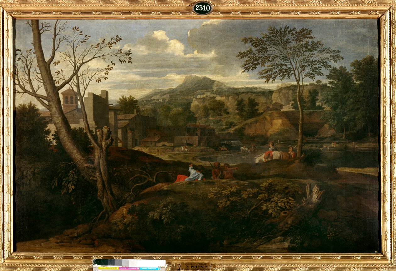 İdeal manzara. Nicolas Poussin tarafından boyama by Nicolas Poussin