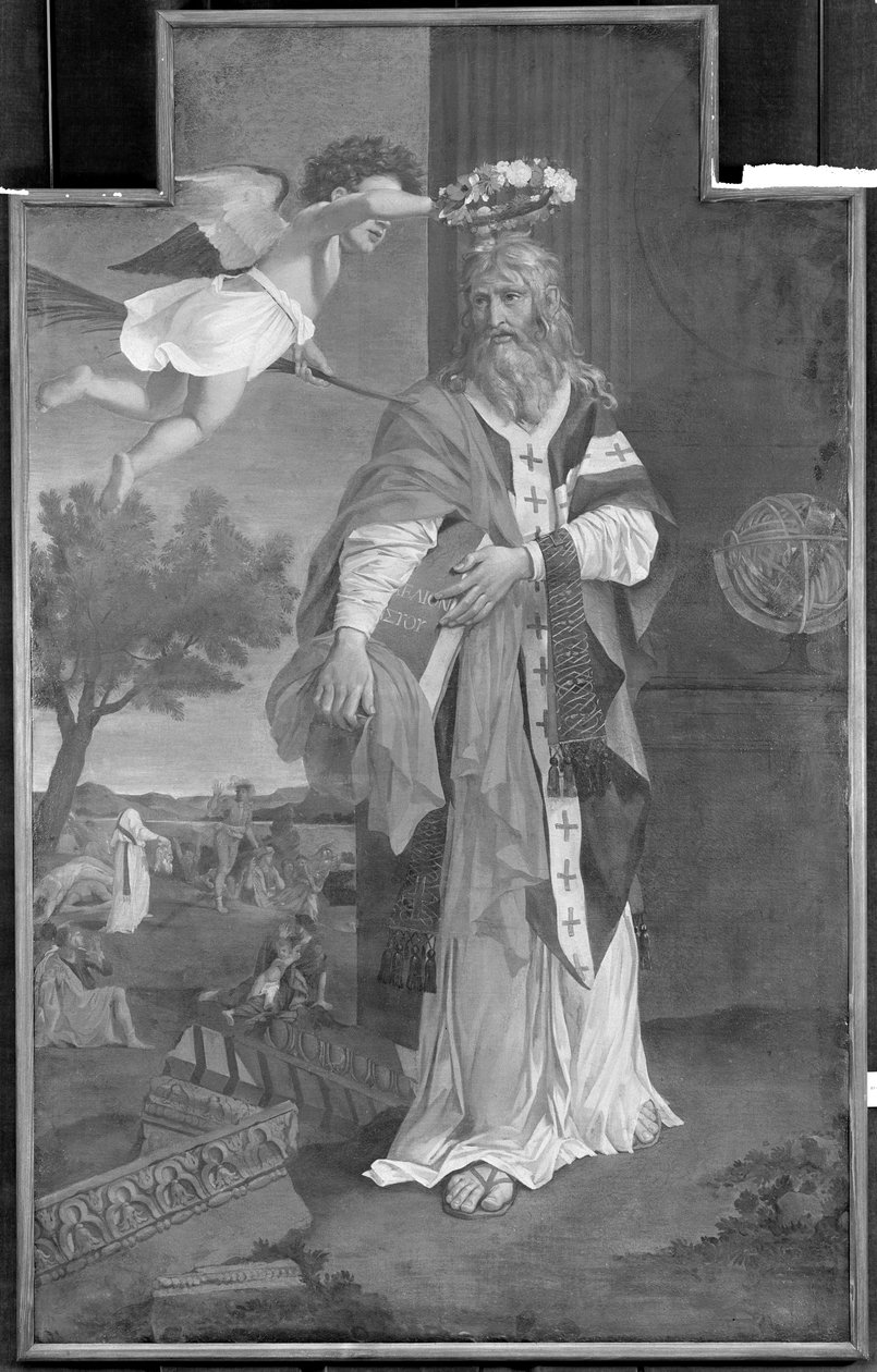 Bir Melek Tarafından Taçlandırılan St. Denis by Nicolas Poussin