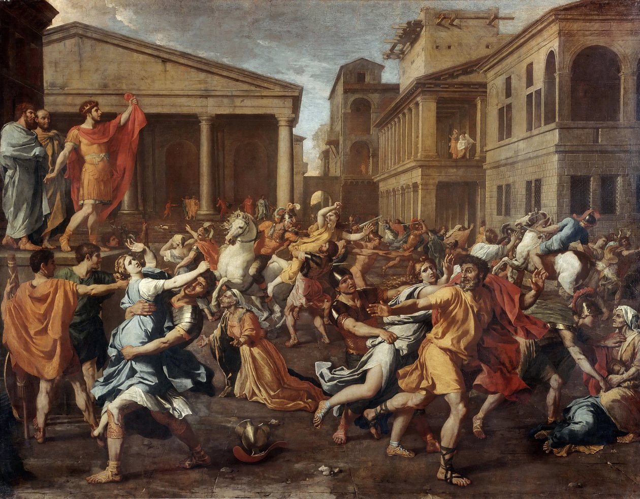 Sabine kadınlarına tecavüz by Nicolas Poussin