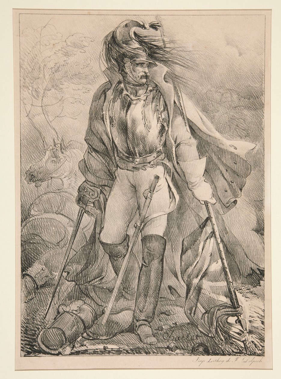 Fransız cuirassier bayrak taşıyor by Nicolas Toussaint Charlet