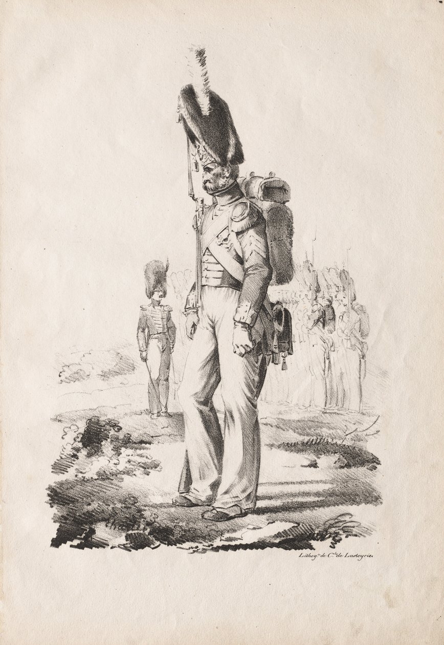 Askeri Kostümler: Piyade Sargent, 1817-18. by Nicolas Toussaint Charlet