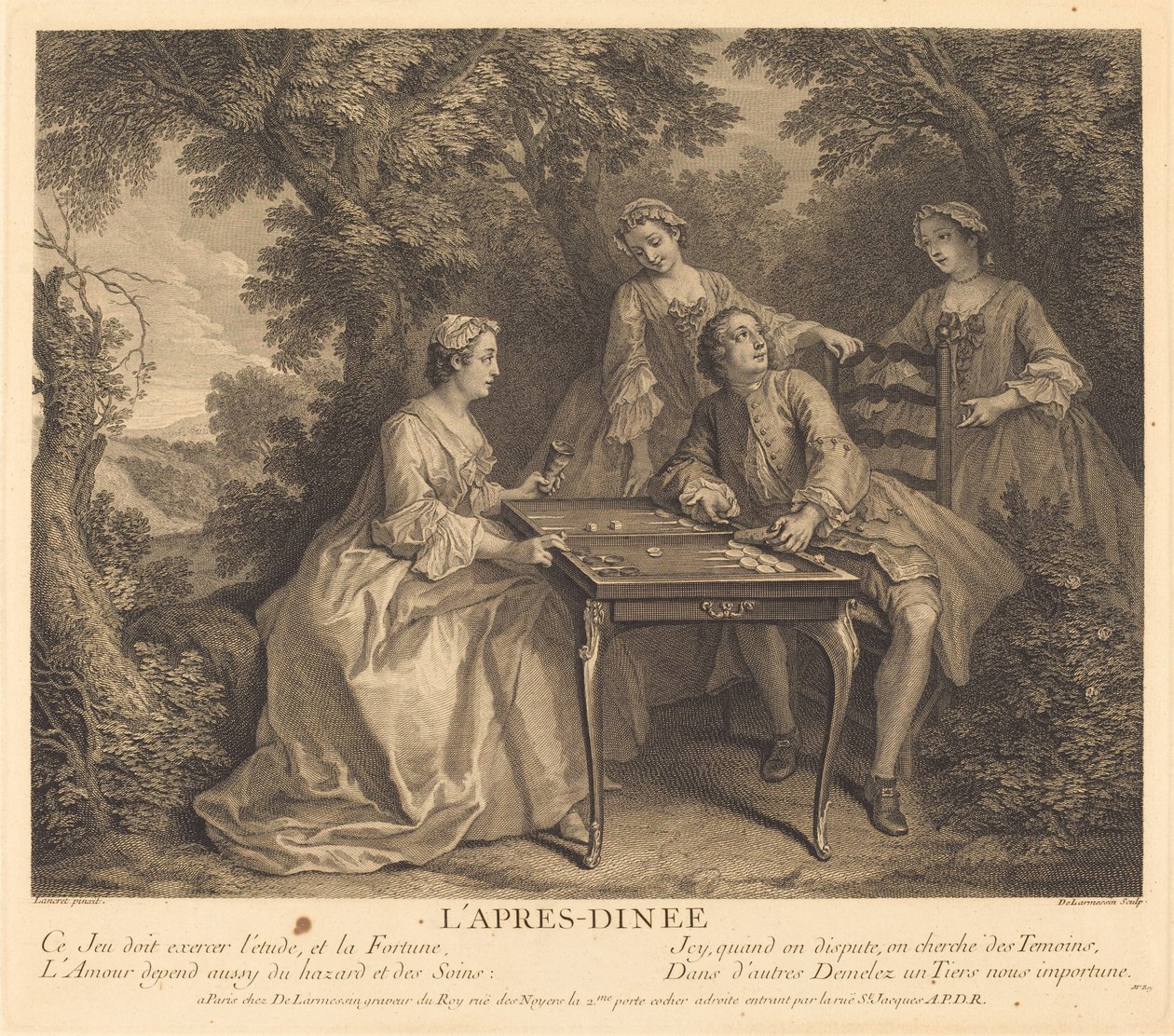 Yemekten sonra by Nicolas de Larmessin IV after Nicolas Lancret