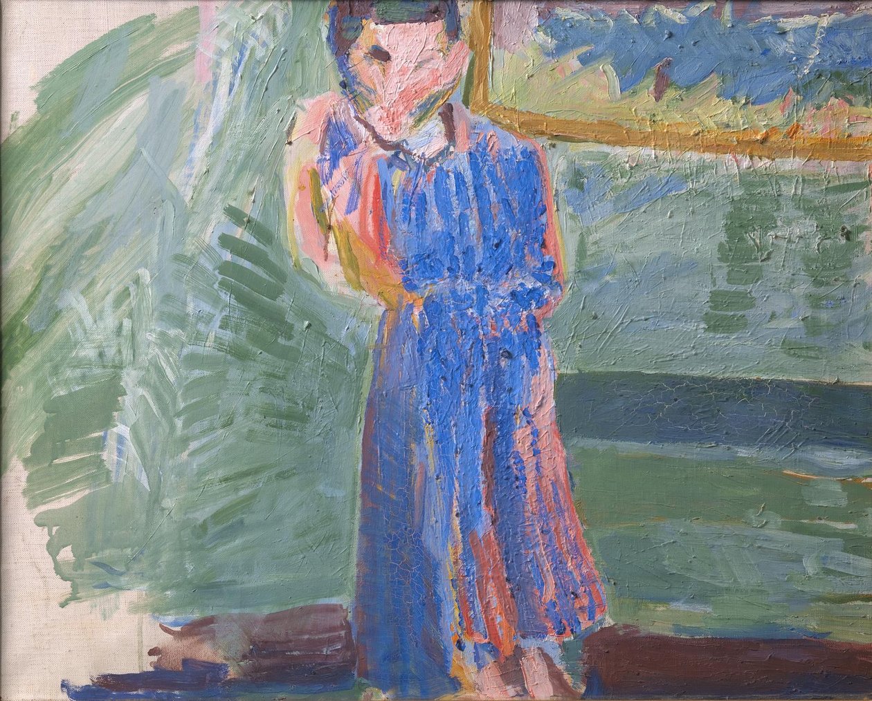 Ayakta Figür, Mavi Elbise by Niels Larsen Stevns
