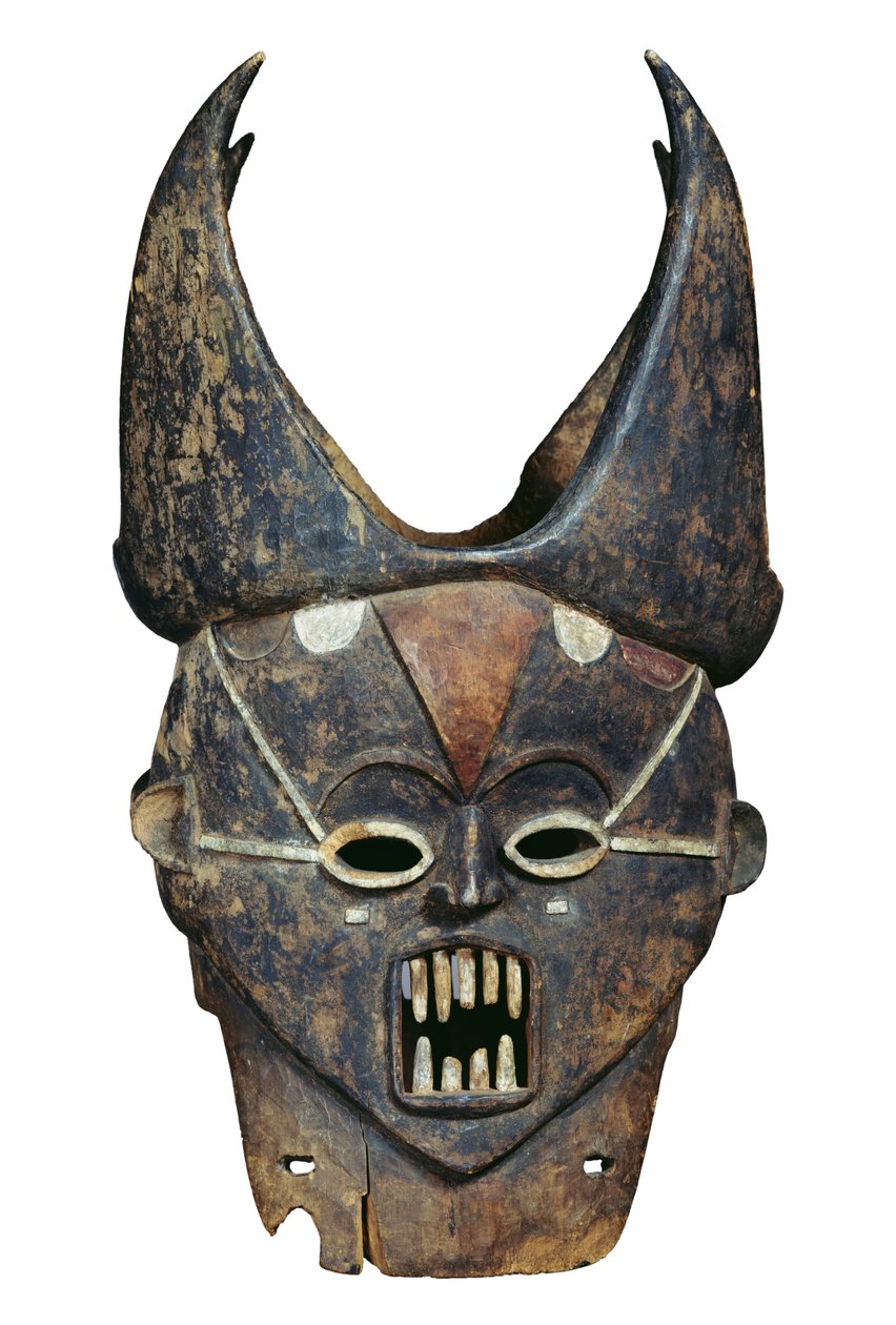 Janus, Ibo veya Igala Maskesi (ahşap ve boya) by Nigerian