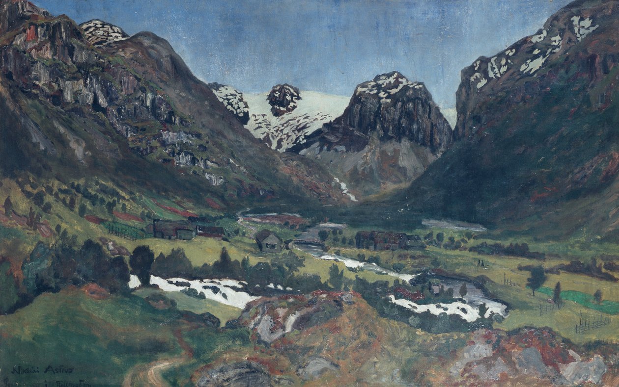 dağ köyünde haziran gecesi by Nikolai Astrup