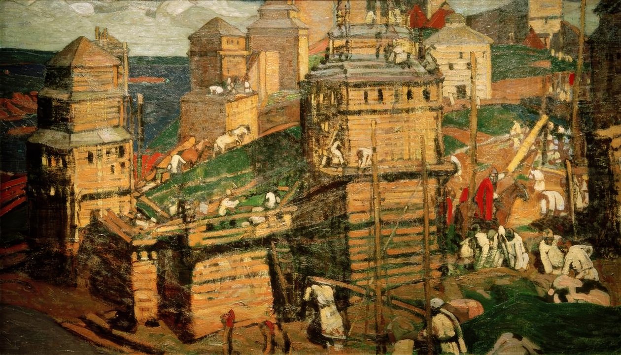 Bir şehir inşa etmek by Nikolai Konstantinowitsch Roerich