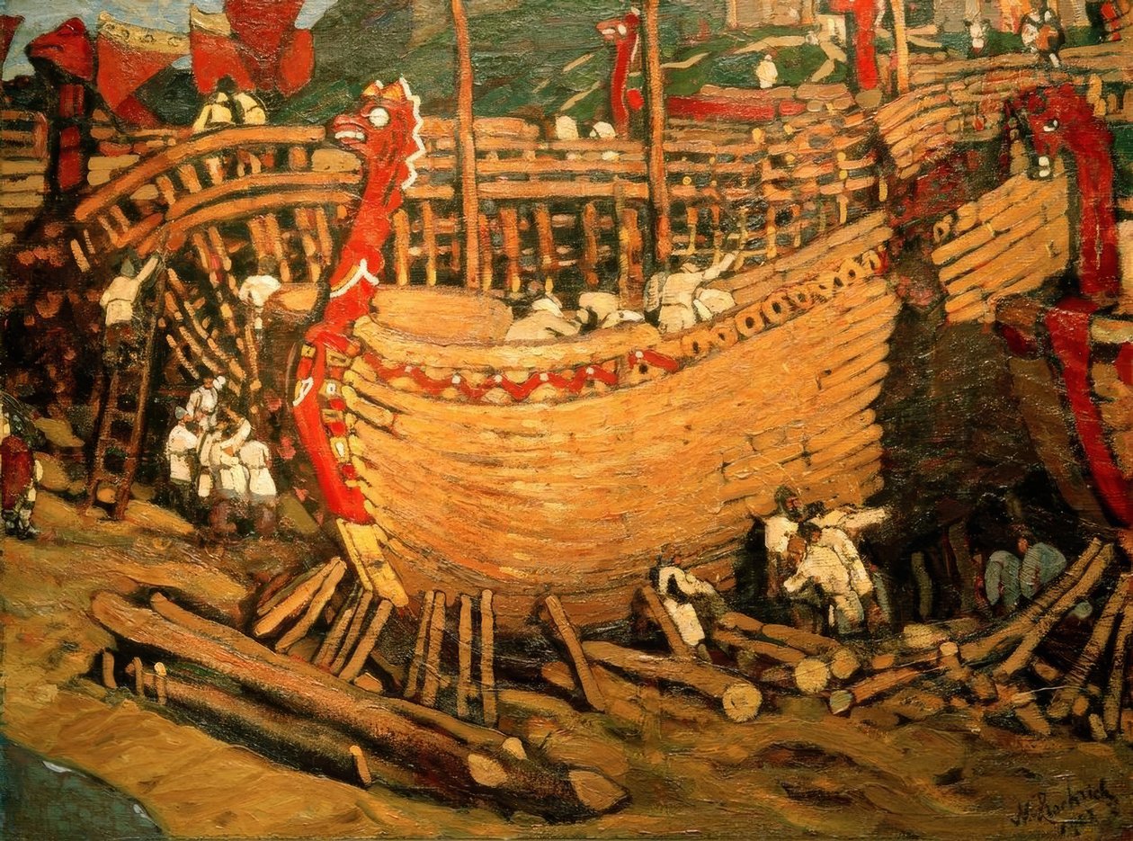 gemi inşaatı by Nikolai Konstantinowitsch Roerich
