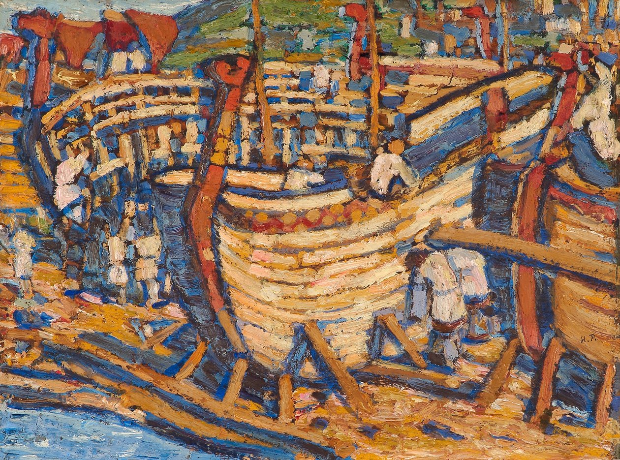 Gemileri İnşa Etmek. Çalışma, 1903 by Nikolai Konstantinowitsch Roerich