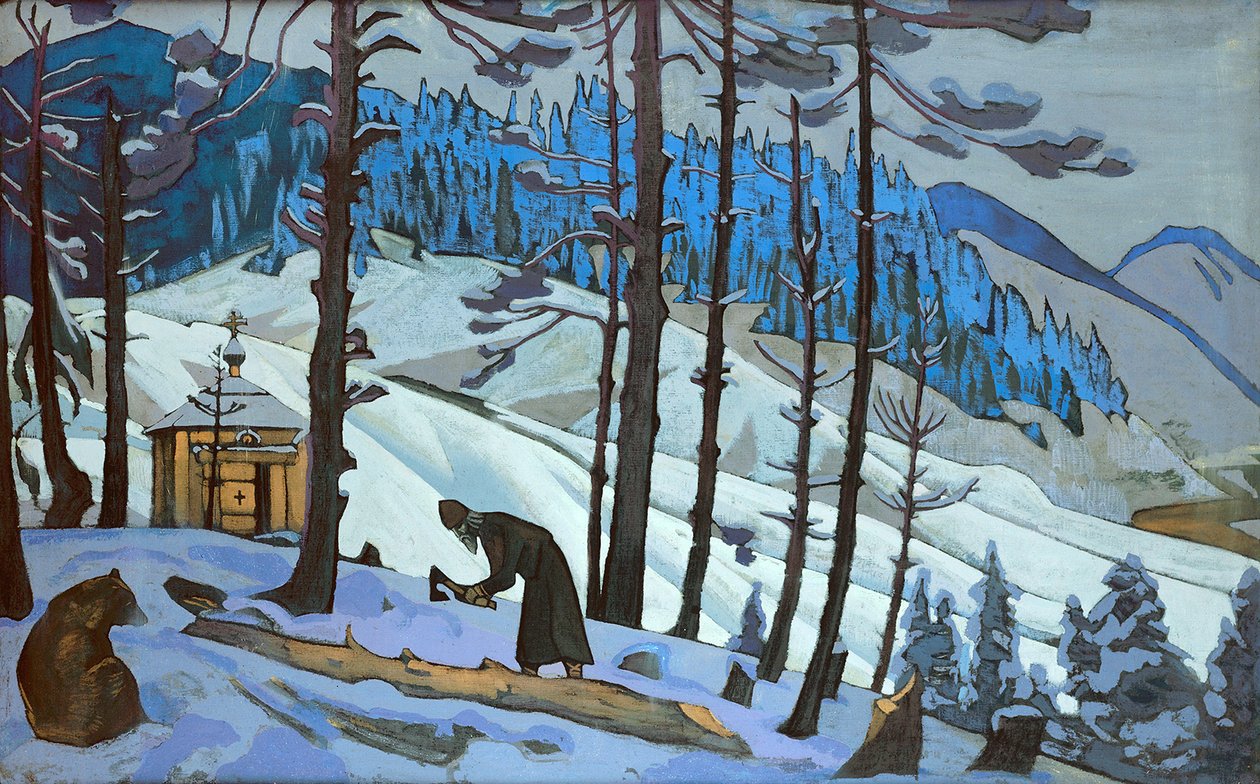 İnşaatçı Aziz Sergius, 1925. by Nikolai Konstantinowitsch Roerich