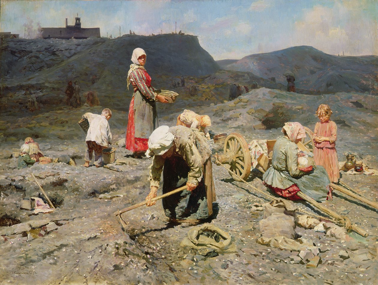 Tükenmiş Madende Kömür Toplayan Yoksul İnsanlar, 1894 by Nikolaj Alekseevich Kasatkin