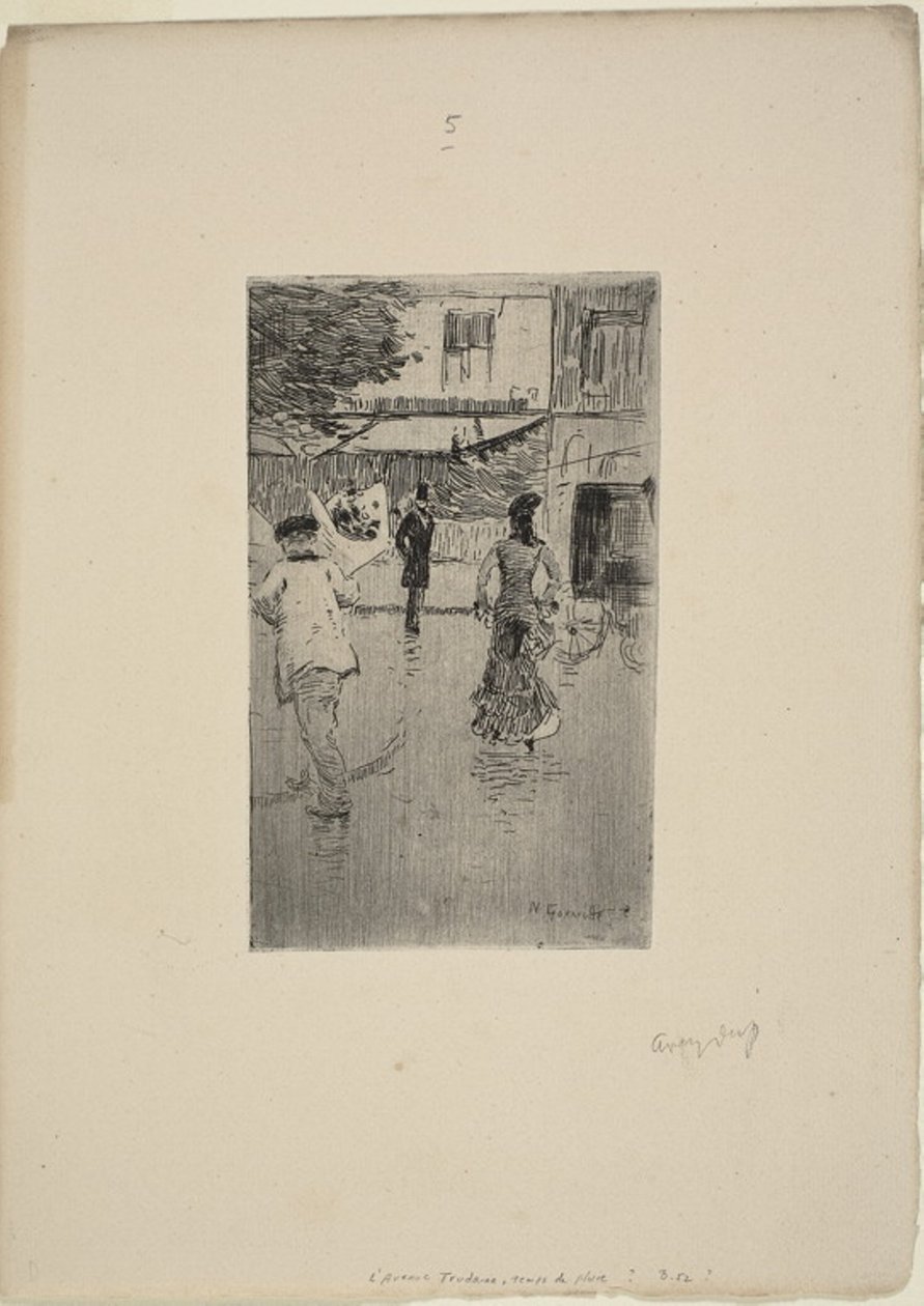 Yağmurlu Bir Günde Avenue Trudaine by Norbert Goeneutte