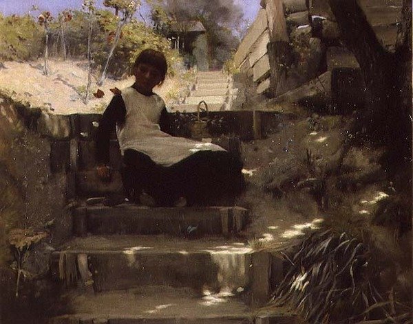 Bahçıvanın Kızı (petrol) by Norman Garstin