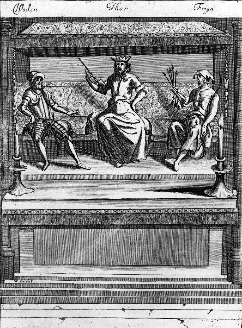 Woden, Thor ve Friga, 1670-1680 by Norwegian School