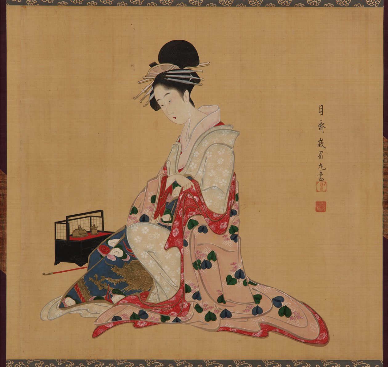 Oiran, Edo dönemi, 19. yüzyılın ortaları. by Numata Gessai
