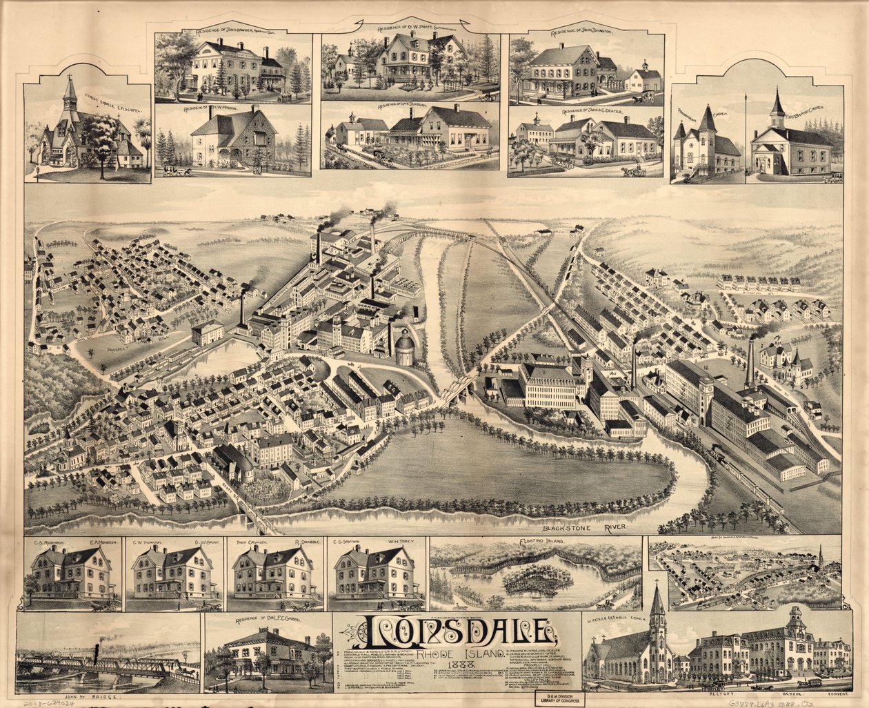 Lonsdale, Rhode Island, 1888. by O.H. Bailey and Co.