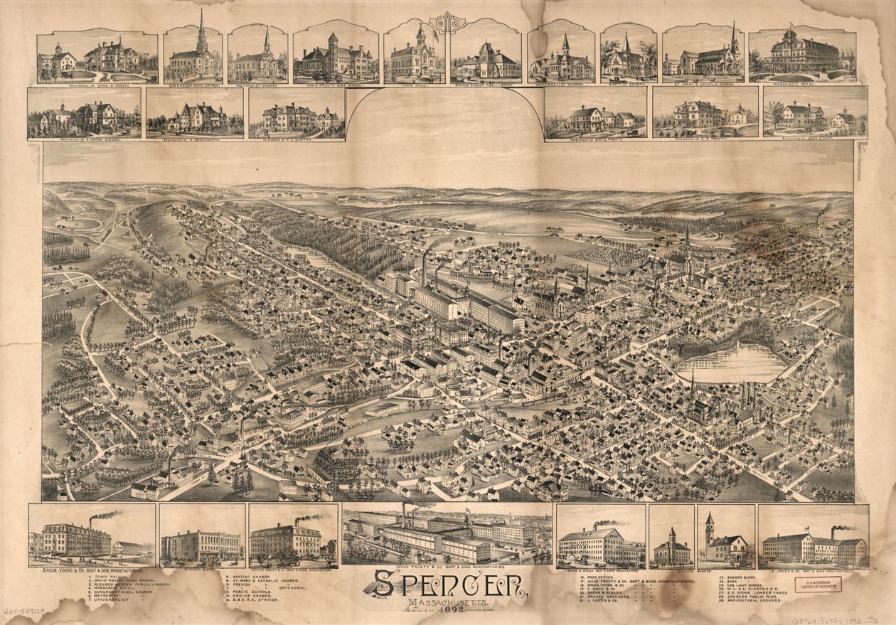Spencer, Massachusetts, 1892. by O.H. Bailey and Co.